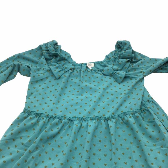 J.O.A. Women’s Size Medium Teal Ruffle Tiered Mini Dress Long Sleeve Style 15062 - Picture 15 of 16